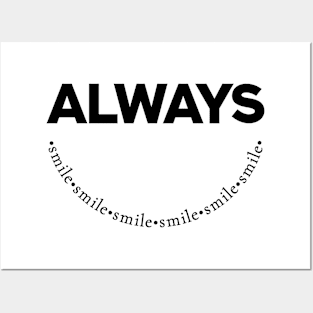 Always Smile Motivational Word Art Minimalist Aesthetic Design Posters and Art